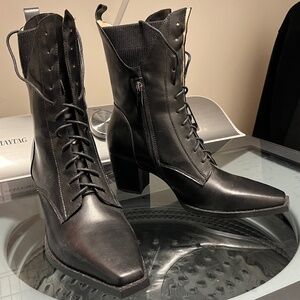 Belle & Bloom Jumping Ship Laced Boot - Black - Size 9